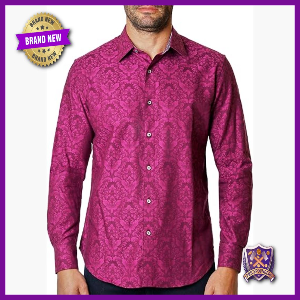 Men's Long Sleeve Button Down Shirt, Premium Cotton Knit, Classic Fit